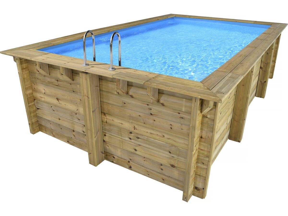 Piscine Bois Rectangle " Aruba 120 "- 5.00 X 3.00 X 1.24 M + Pompe à Chaleur  3.5 Kw/h -habitat Et Jardin - Image 2