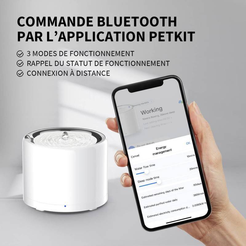 EVERSWEET PRO 3 UVC fontaine a eau connectée pour animaux 1.8L PETKIT.FR - Image 6