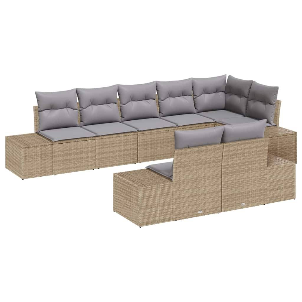 ComfortXL - Salon de jardin 8 places bicolore polyrotin modulable pour terrasse Beige et gris – ComfortXL Outdoor Living - Image 2