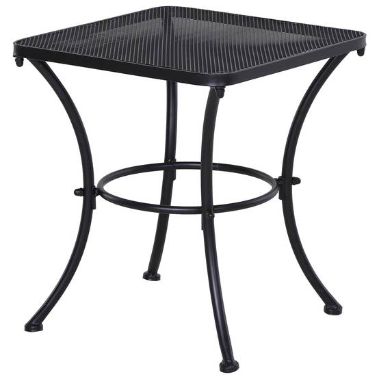 Sans Marque - Table appoint jardin 45x45x50 cm rectangulaire intempéries maille balcon métal noire - Image 2