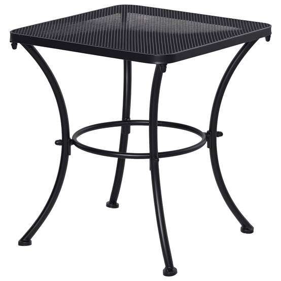 Sans Marque - Table appoint jardin 45x45x50 cm rectangulaire intempéries maille balcon métal noire - Image 1