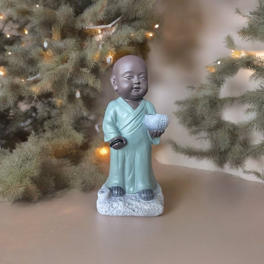 Zen Light - Statue Bouddha Porte-Encens Aumone-Création authentique-magnifique figurine porte-bonheur- idée cadeau-H22cm–Zen'Light - Image 8