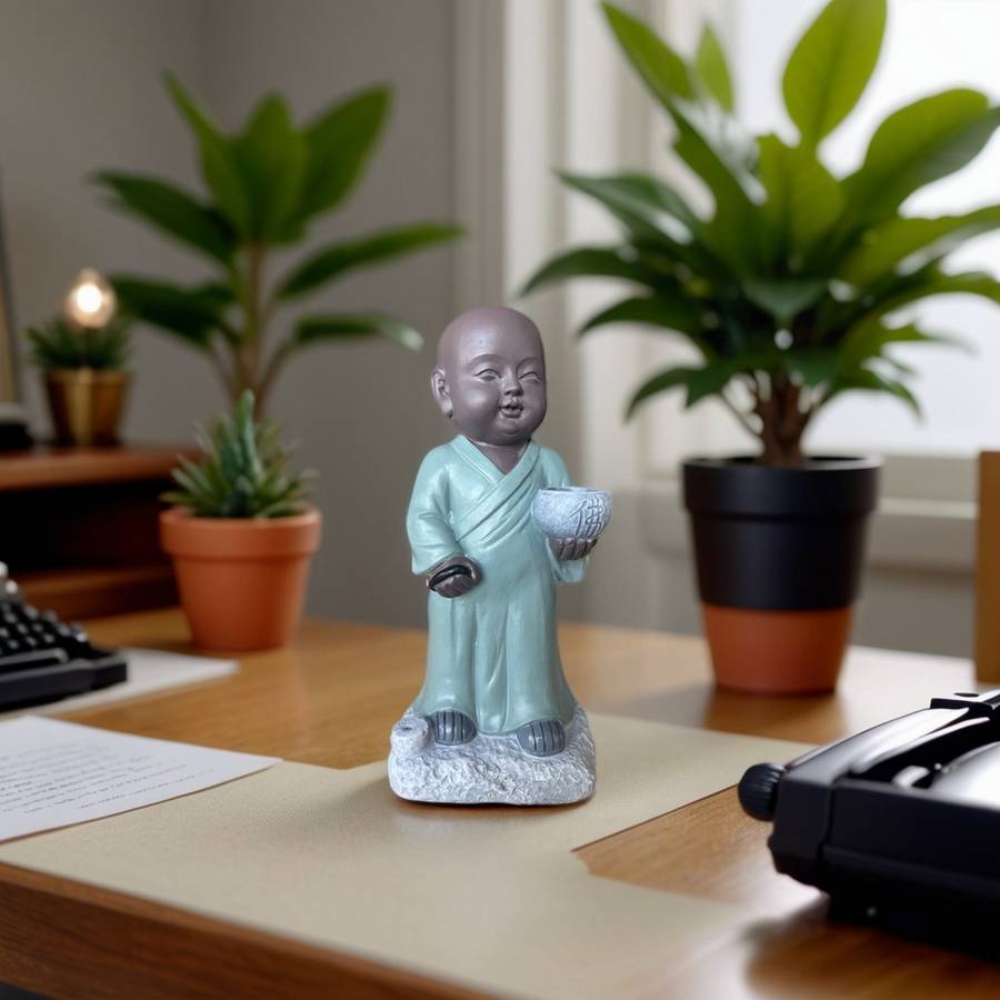 Zen Light - Statue Bouddha Porte-Encens Aumone-Création authentique-magnifique figurine porte-bonheur- idée cadeau-H22cm–Zen'Light - Image 9