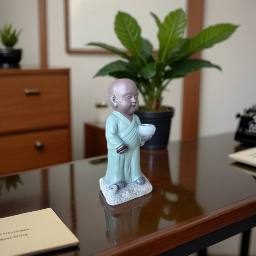 Zen Light - Statue Bouddha Porte-Encens Aumone-Création authentique-magnifique figurine porte-bonheur- idée cadeau-H22cm–Zen'Light - Image 5