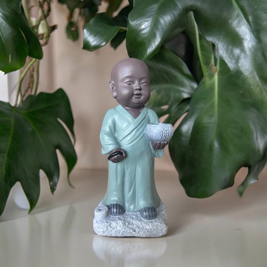 Zen Light - Statue Bouddha Porte-Encens Aumone-Création authentique-magnifique figurine porte-bonheur- idée cadeau-H22cm–Zen'Light - Image 10