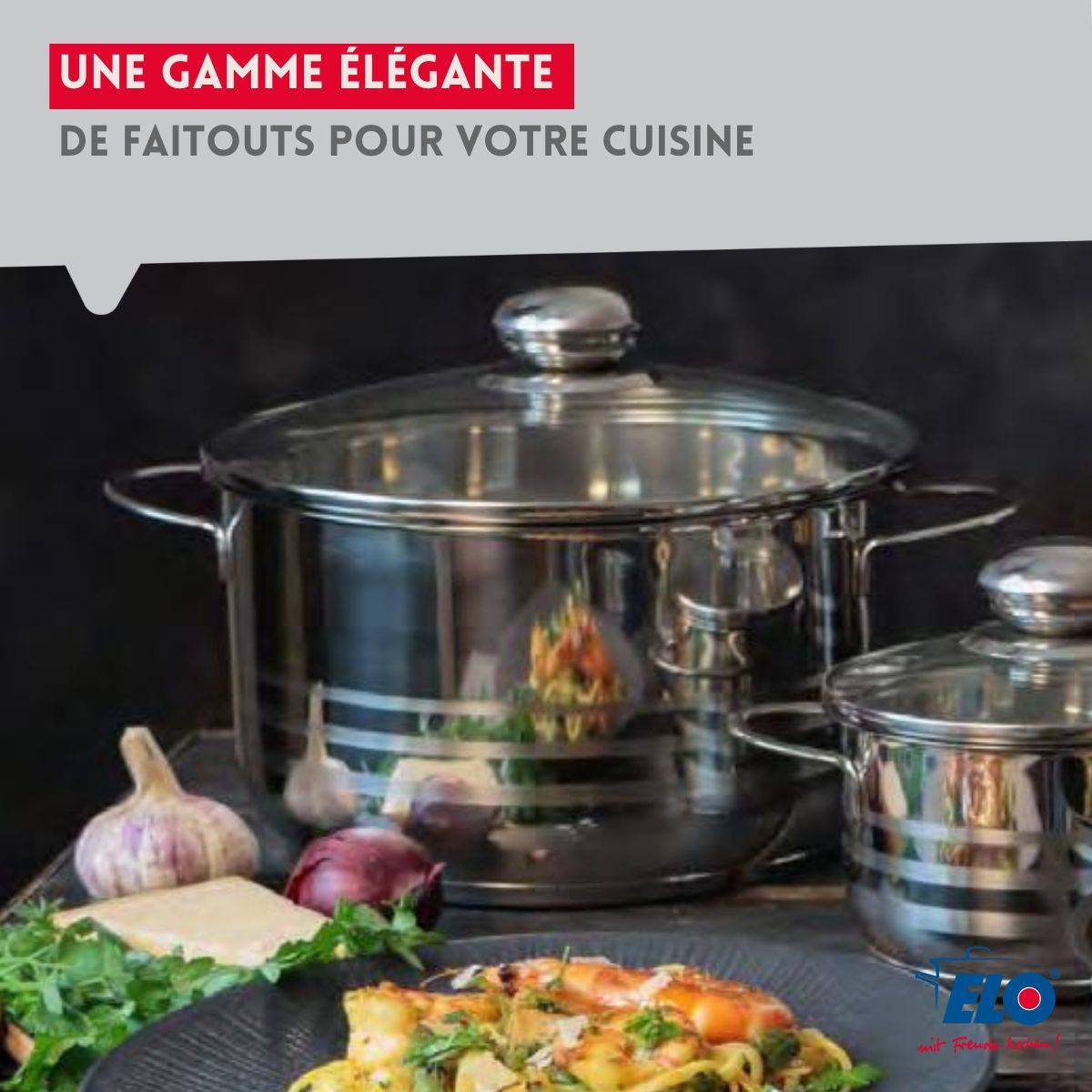 Ensemble de 2 Poêles de cuisson 24 et 28 cm et 1 faitout 12 cm Elo Prima Brillant - Image 5