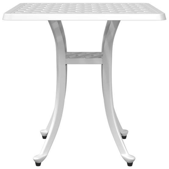 Petite Table d'Appoint de Jardin Carrée en Aluminium Coulé Blanc, Design Élégant 53cm – ComfortXL Outdoor Living - Image 5
