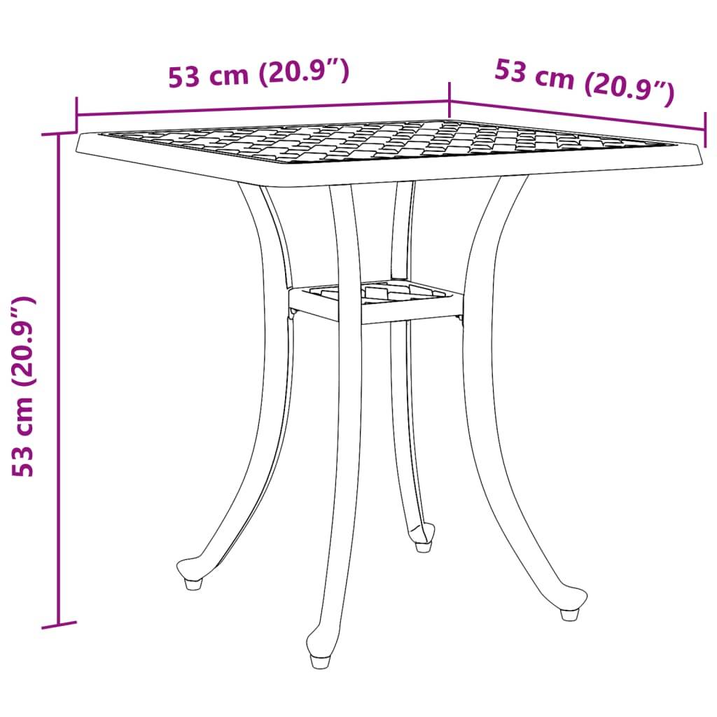 Petite Table d'Appoint de Jardin Carrée en Aluminium Coulé Blanc, Design Élégant 53cm – ComfortXL Outdoor Living - Image 7