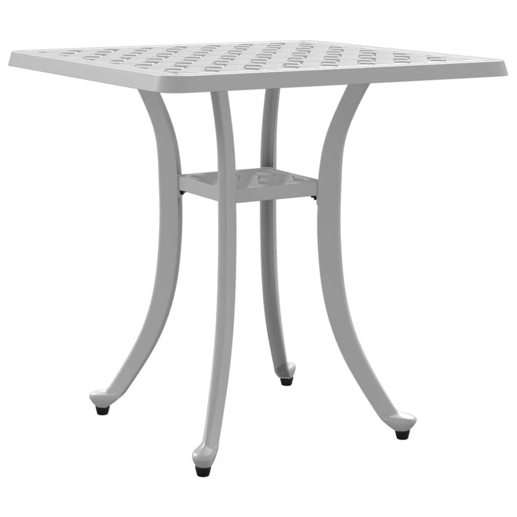 Petite Table d'Appoint de Jardin Carrée en Aluminium Coulé Blanc, Design Élégant 53cm – ComfortXL Outdoor Living - Image 2