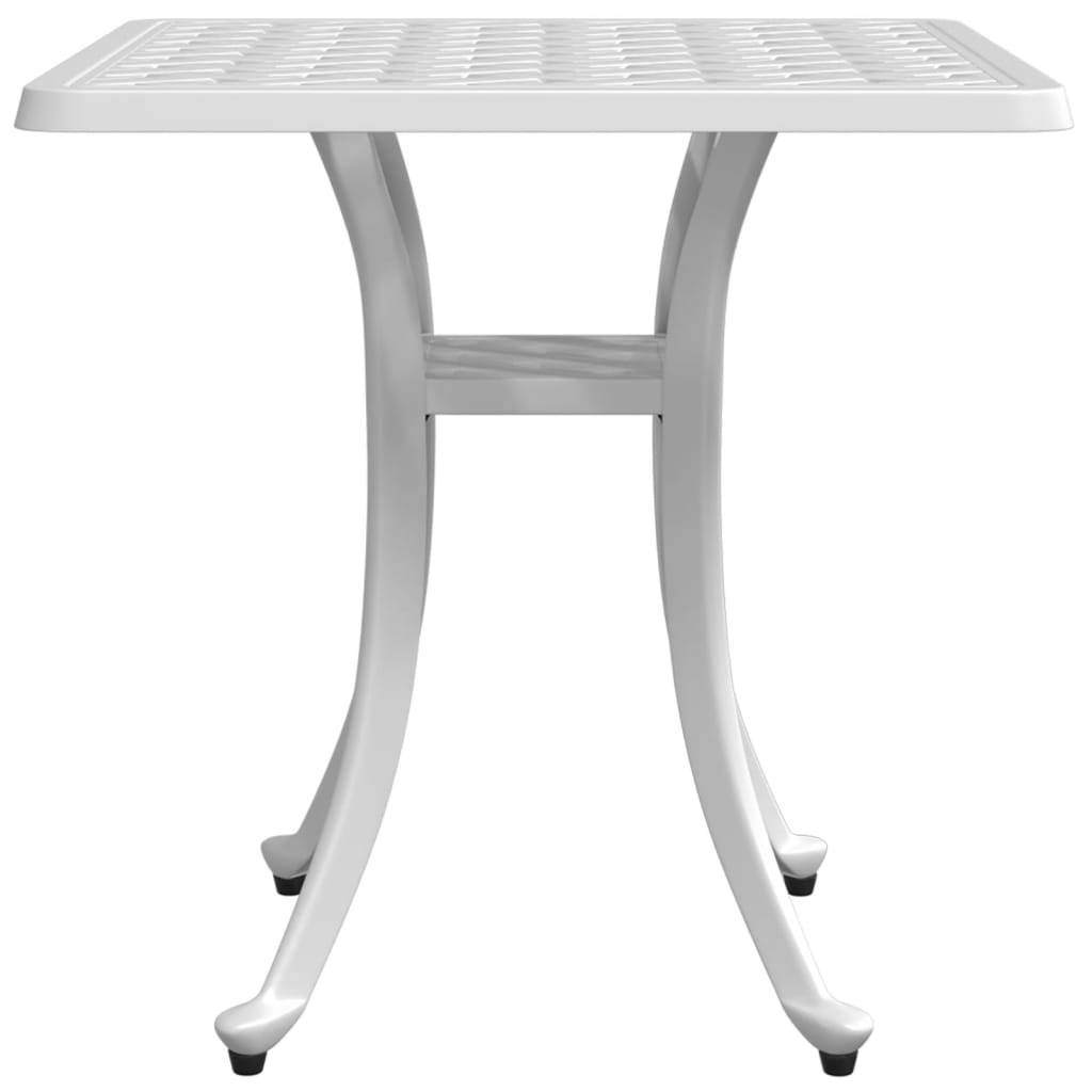 Petite Table d'Appoint de Jardin Carrée en Aluminium Coulé Blanc, Design Élégant 53cm – ComfortXL Outdoor Living - Image 6