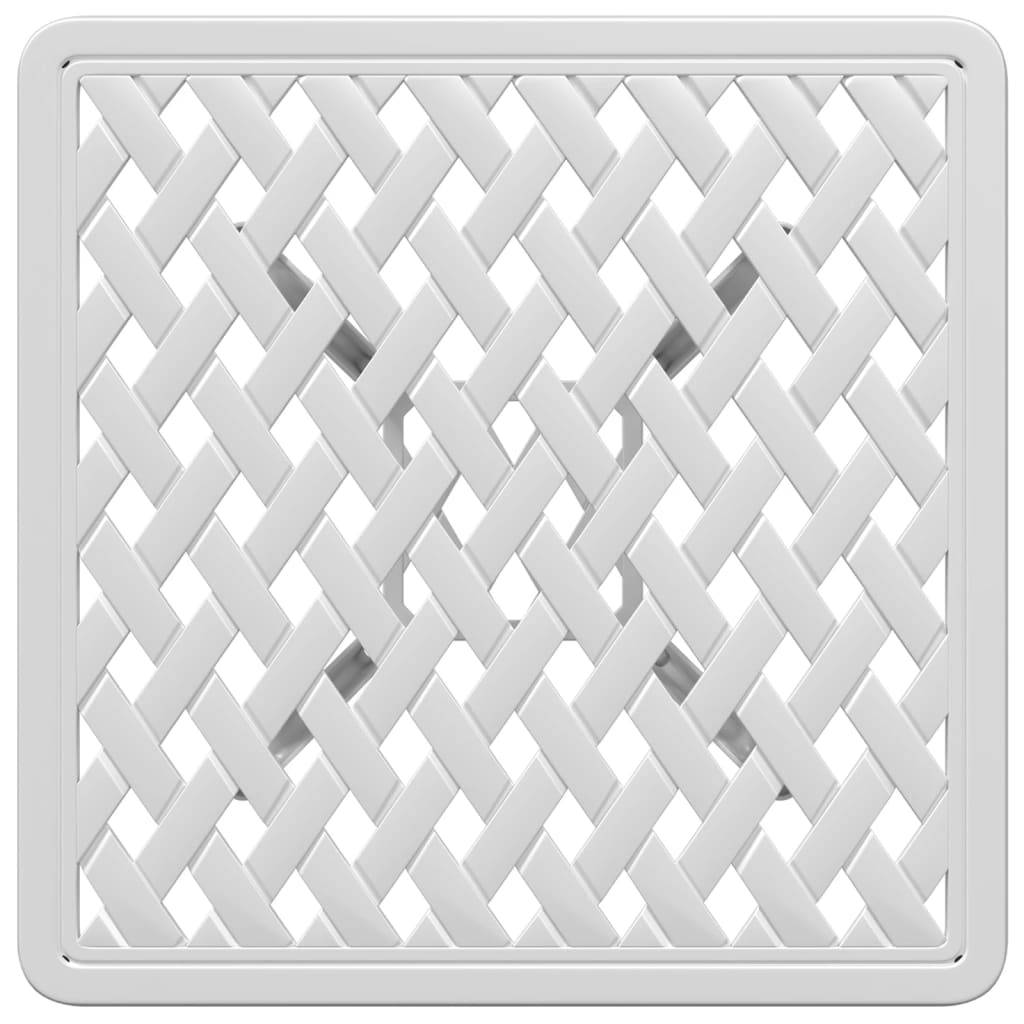 Petite Table d'Appoint de Jardin Carrée en Aluminium Coulé Blanc, Design Élégant 53cm – ComfortXL Outdoor Living - Image 8