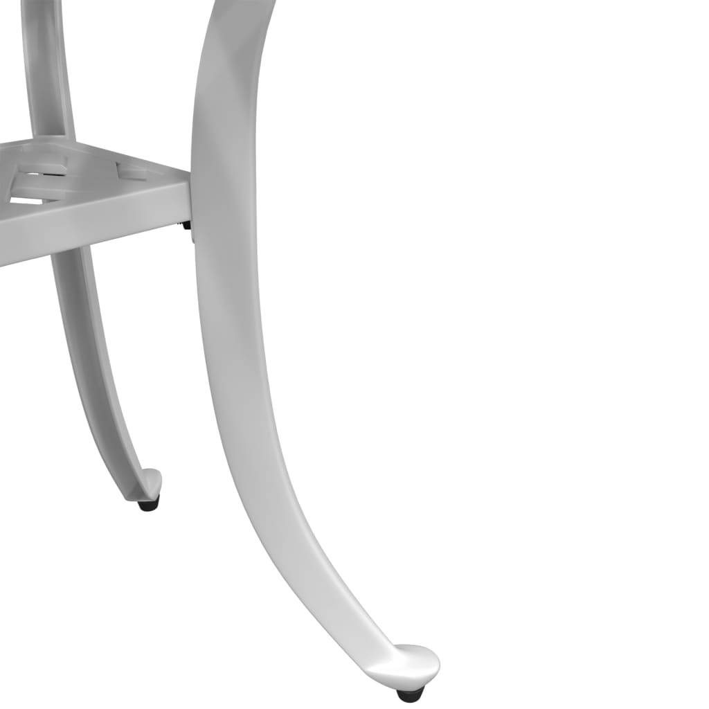 Petite Table d'Appoint de Jardin Carrée en Aluminium Coulé Blanc, Design Élégant 53cm – ComfortXL Outdoor Living - Image 10