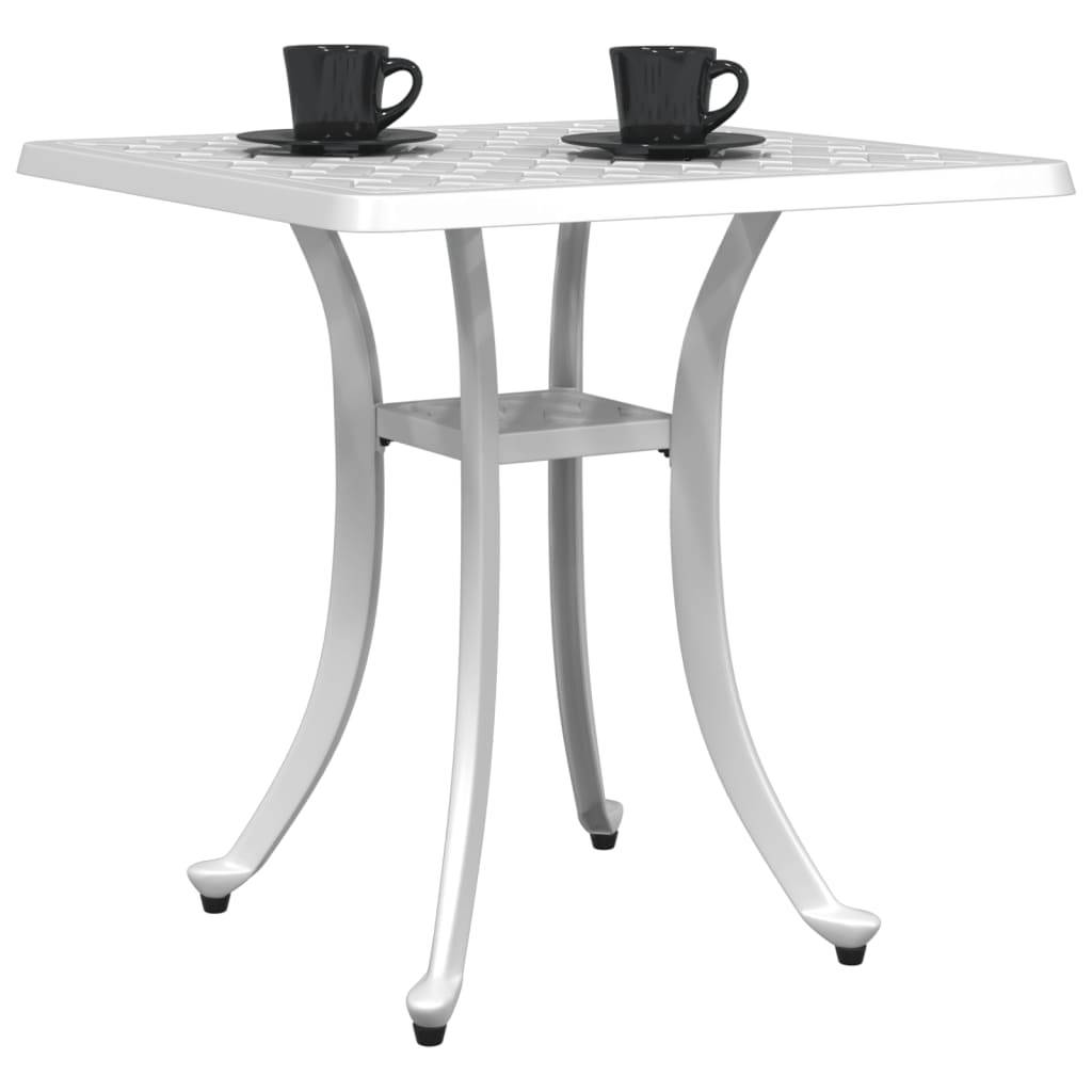Petite Table d'Appoint de Jardin Carrée en Aluminium Coulé Blanc, Design Élégant 53cm – ComfortXL Outdoor Living - Image 4