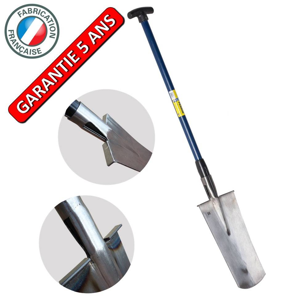 Outils Perrin - Louchet d'arrachage 38cm manche composite béquille outil professionnel pour pépiniériste Outils Perrin