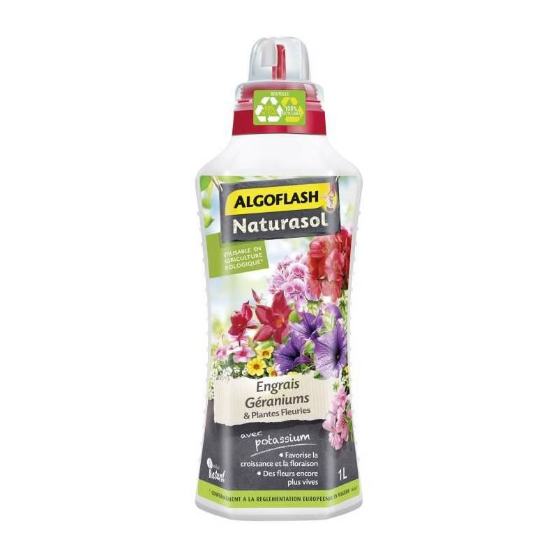 Algoflash Naturasol - Engrais Liquide Géraniums Et Plantes Fleuries - Algoflash Naturasol - 1 L