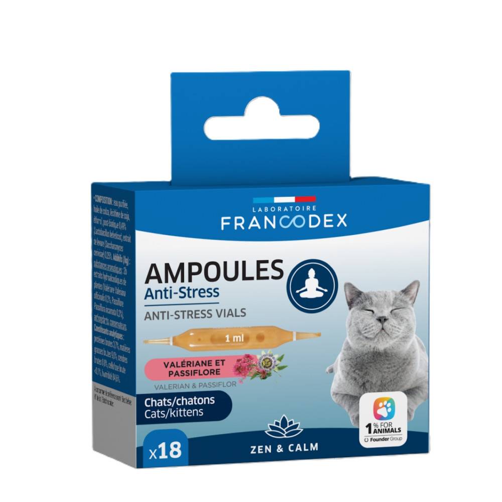 Francodex - Ampoules Anti-Stress 18 x 1 ml pour Chatons et Chats - Image 1