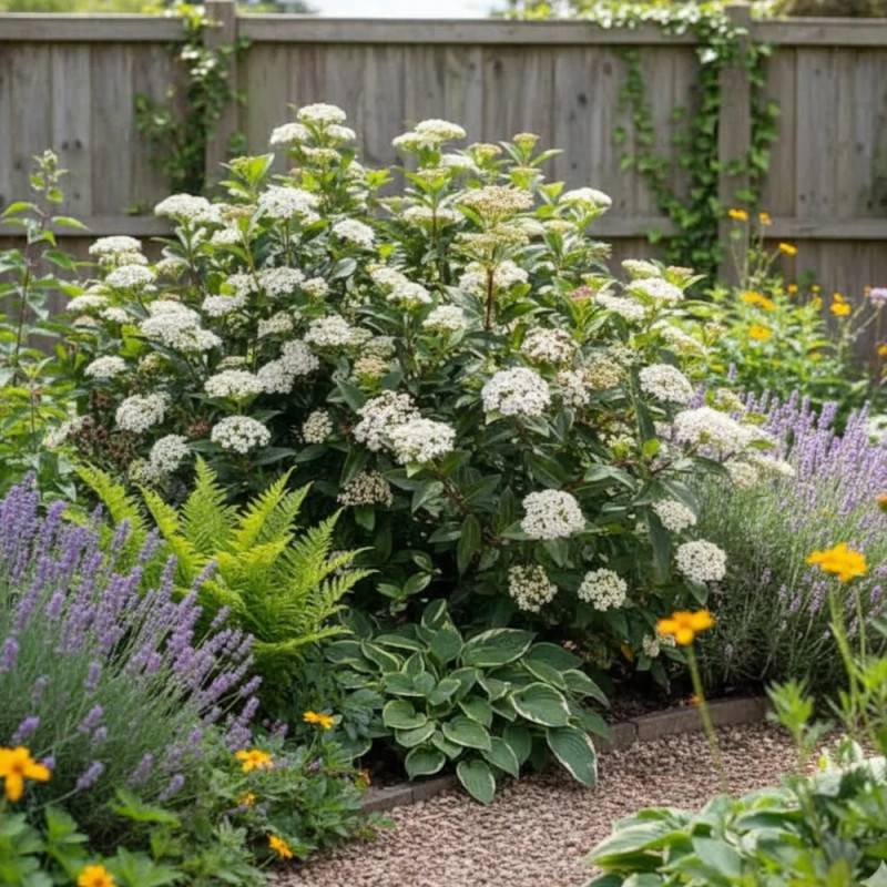 Viorne, Laurier Tin Giganteum, Viburnum à fleurs Rose - feuillage Persistant - Pot de 4L - 40/60 cm-  hauteur à maturité De 1,50 m à 2,00 m - Image 4