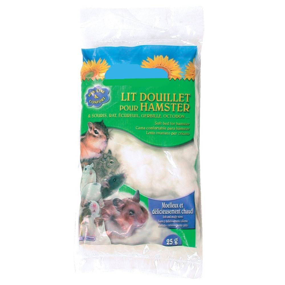 Lit douillet pour hamster sachet de 25 gr, couleur blanc - Image 1
