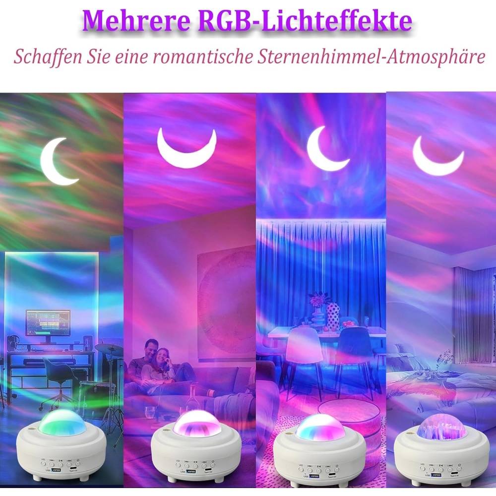 Projecteur-Haut-parleur Bluetooth 10W avec lampe RGB – 7 effets lumineux – Rechargeable – Cadeau idéal pour enfants – Living123 - Image 4