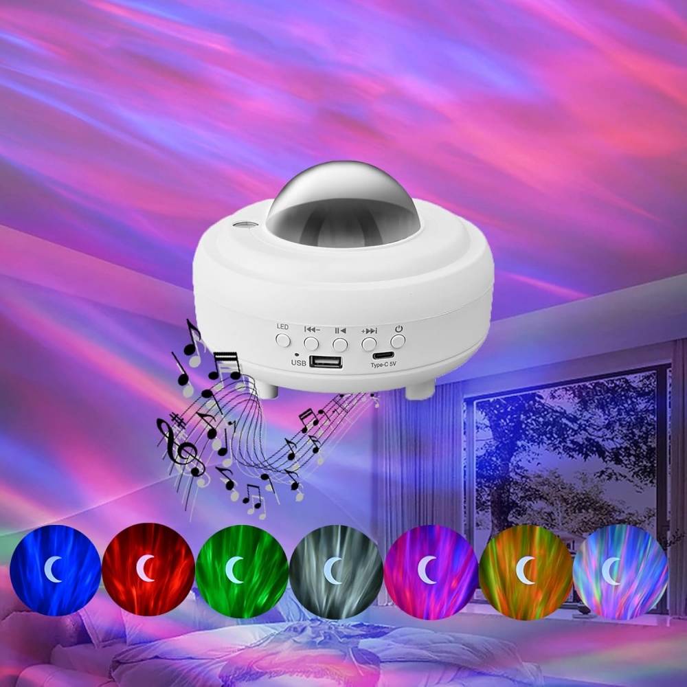 Projecteur-Haut-parleur Bluetooth 10W avec lampe RGB – 7 effets lumineux – Rechargeable – Cadeau idéal pour enfants – Living123 - Image 2