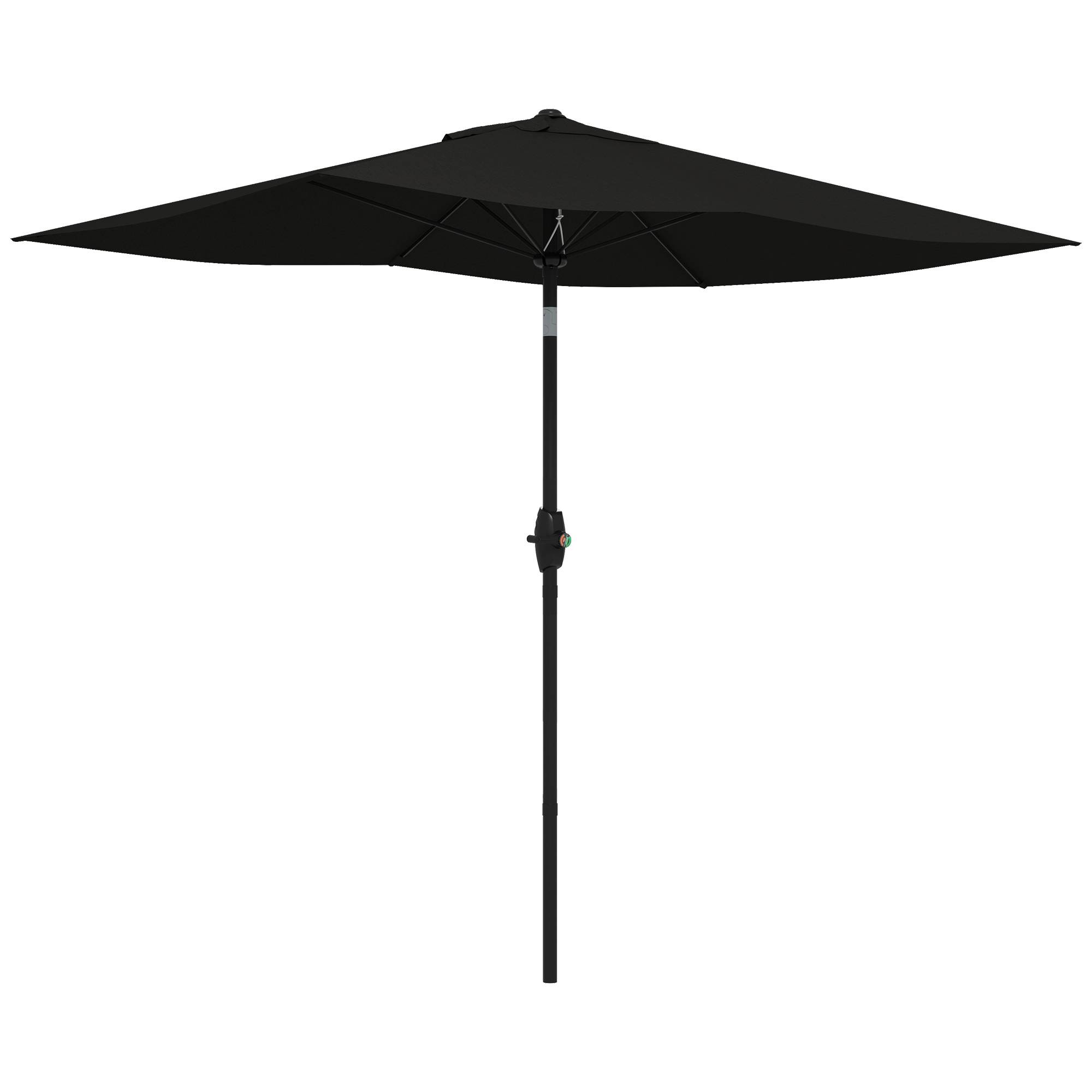 Parasol rectangulaire inclinable 2 x 3 m avec manivelle polyester - 290x200x248cm Aluminium Noir fr349 - Image 2