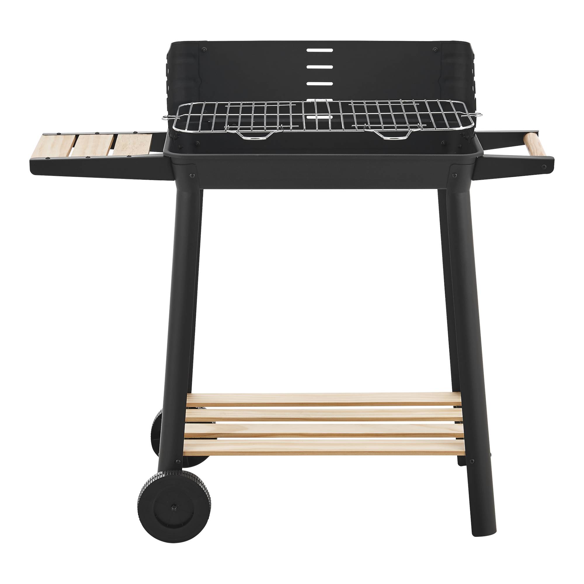 Casa.Pro - Chariot de barbecue au charbon de bois Ari 78 x 86 x 30 cm noir naturel casa.pro - Image 3