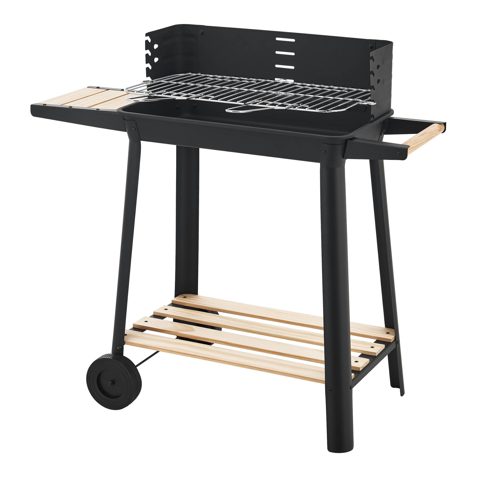 Casa.Pro - Chariot de barbecue au charbon de bois Ari 78 x 86 x 30 cm noir naturel casa.pro - Image 6