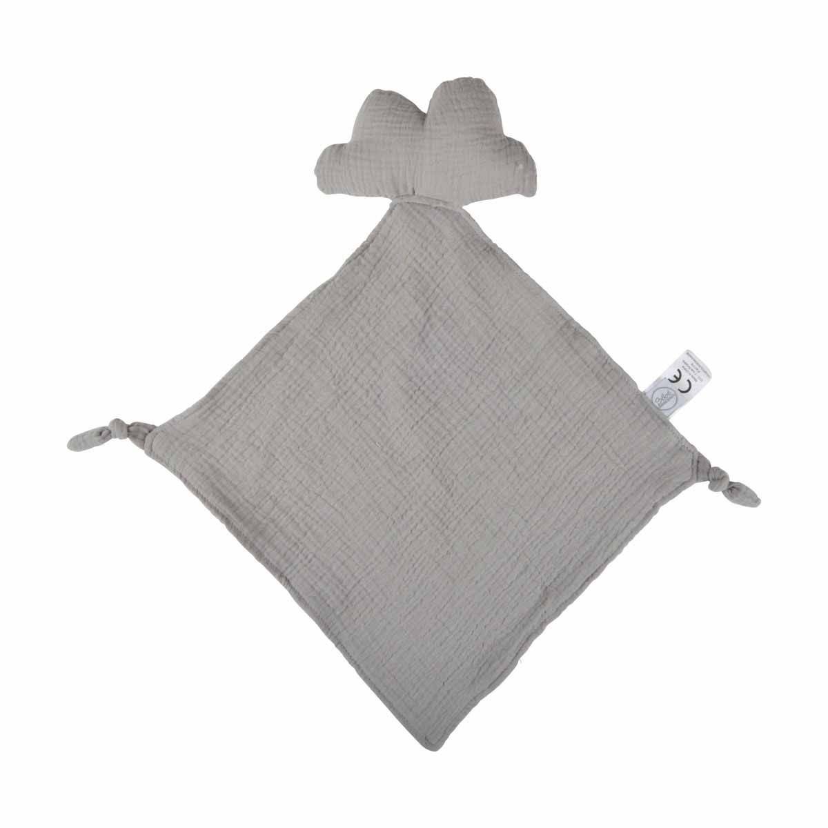 Doudou Mouchoir Bébé "Nuage" 46cm Gris - Image 1