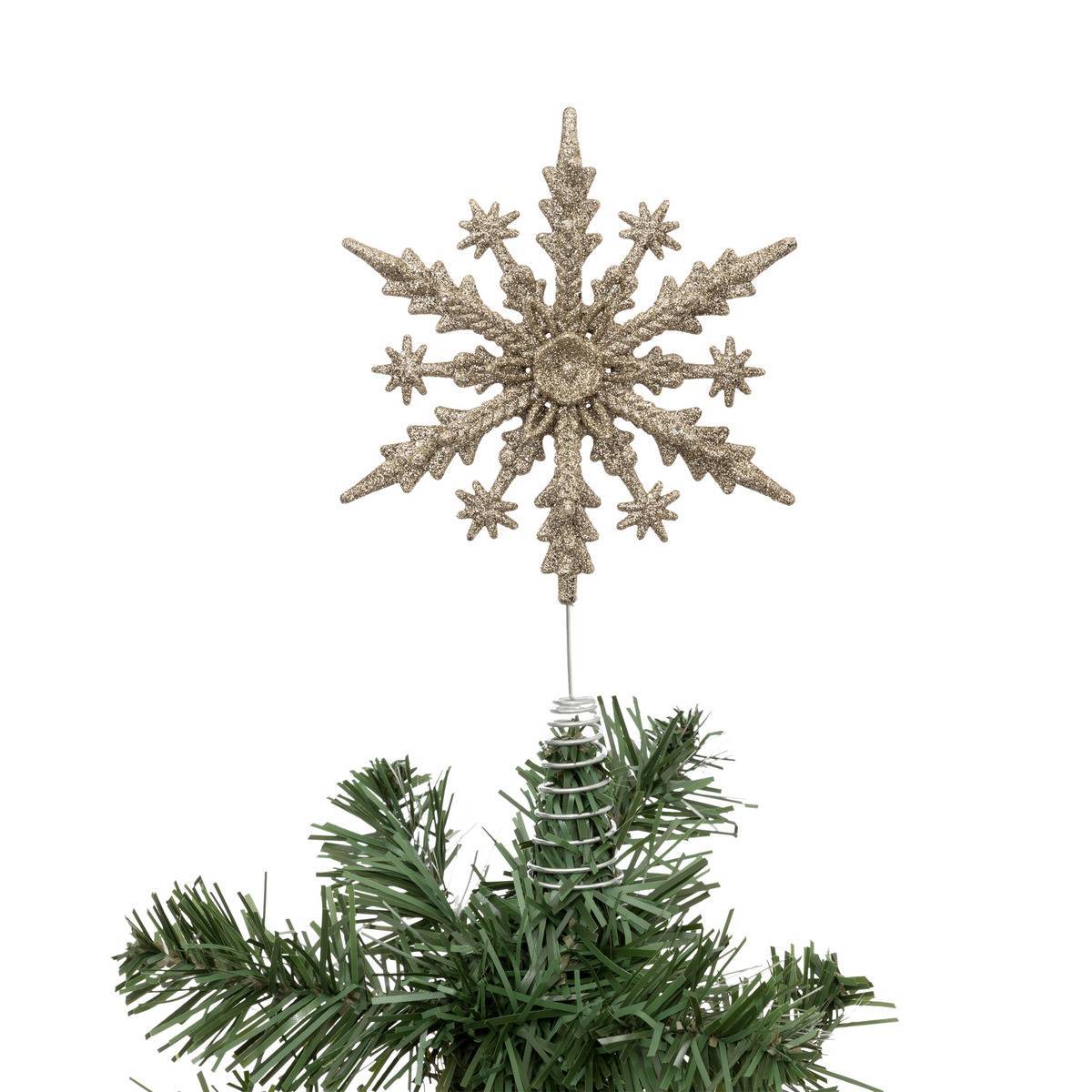 Fééric Lights & Christmas - Cimier flocon pailleté doré H22cm - Feeric Lights & Christmas - Image 3