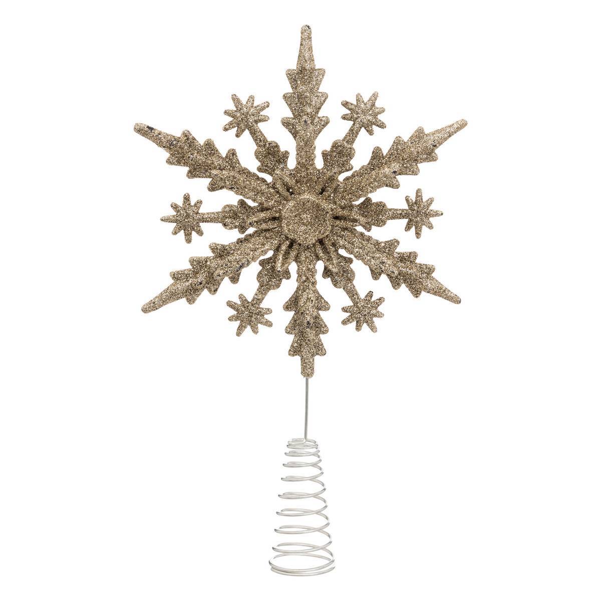 Fééric Lights & Christmas - Cimier flocon pailleté doré H22cm - Feeric Lights & Christmas - Image 1