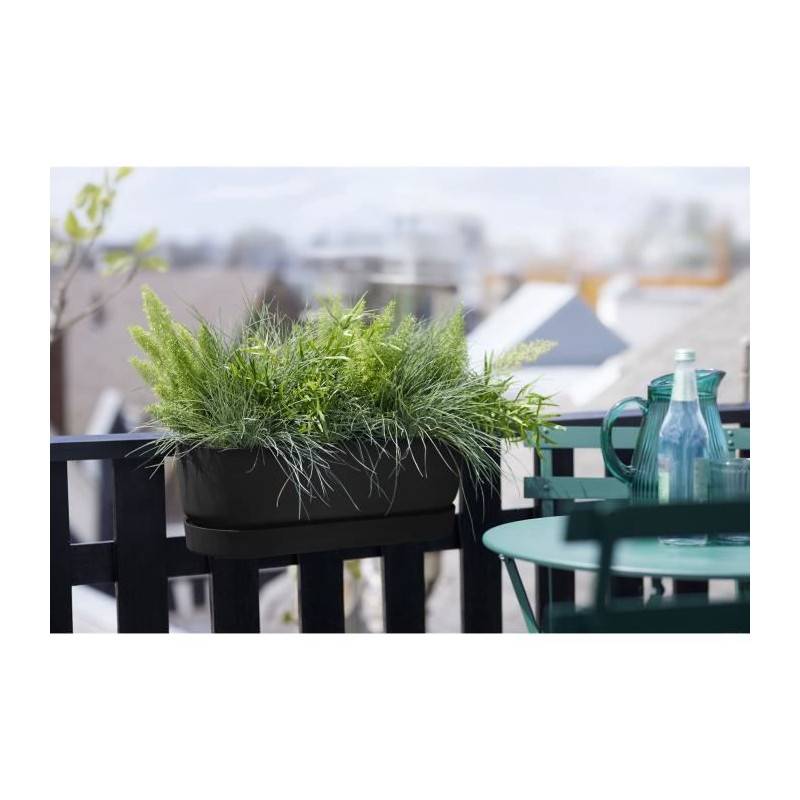 Elho - Elho - Pot De Fleurs  -  Greenville Easy Balcony 52 - Living Noir - Balcon - L 21.2 X W 52 X H 19.4 Cm - Image 2