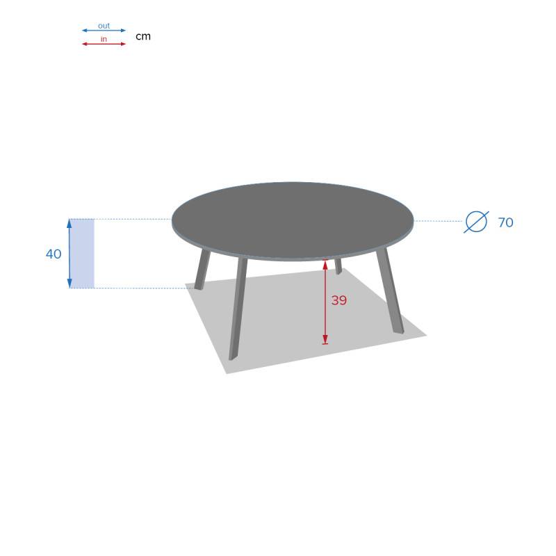 Hesperide - Table d appoint de jardin ronde "Saona" blanc en acier D70 cm Hespéride - Image 2
