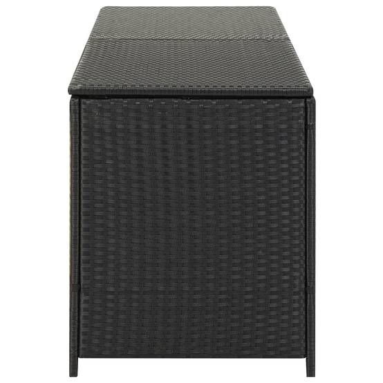 Coffre boîte meuble de jardin rangement résine tressée 200 x 50 x 60 cm noir - Image 3