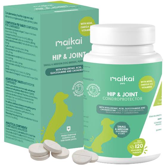 Complément Anti Arthrose pour Chat et Chien de Petite et Moyenne Taille - 120 Comprimés - MAIKAI - Image 1