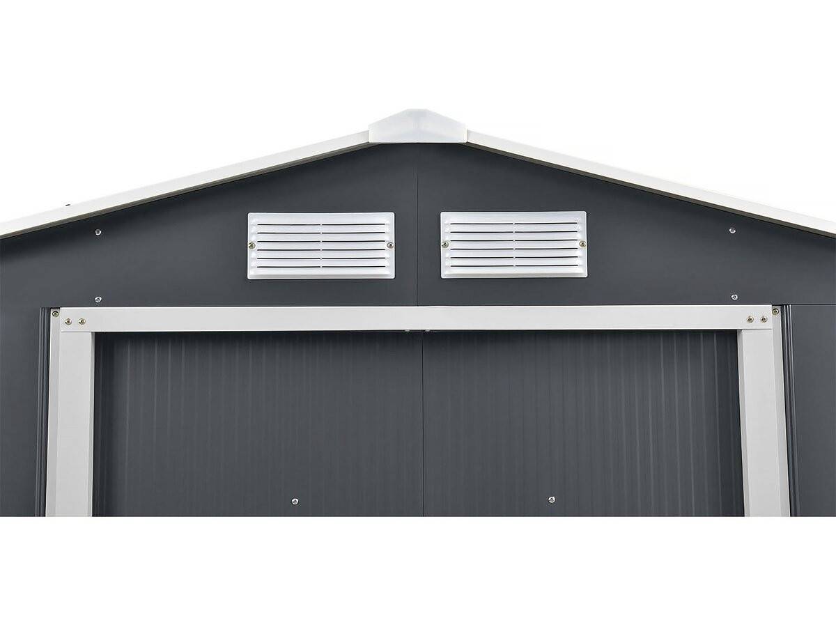Abri De Jardin Métal - "vegas"- 4.07 M² Avec Gouttière Et Récupérateur D'eau - Gris -habitat Et Jardin - Image 6