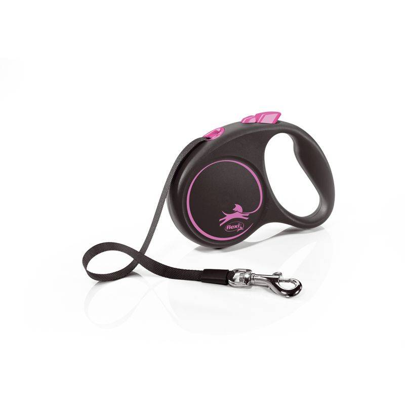 Flexi - Laisse Black Design S Tape 5m black/ pink  FU12T5-251-S-CP Flexi - Image 1