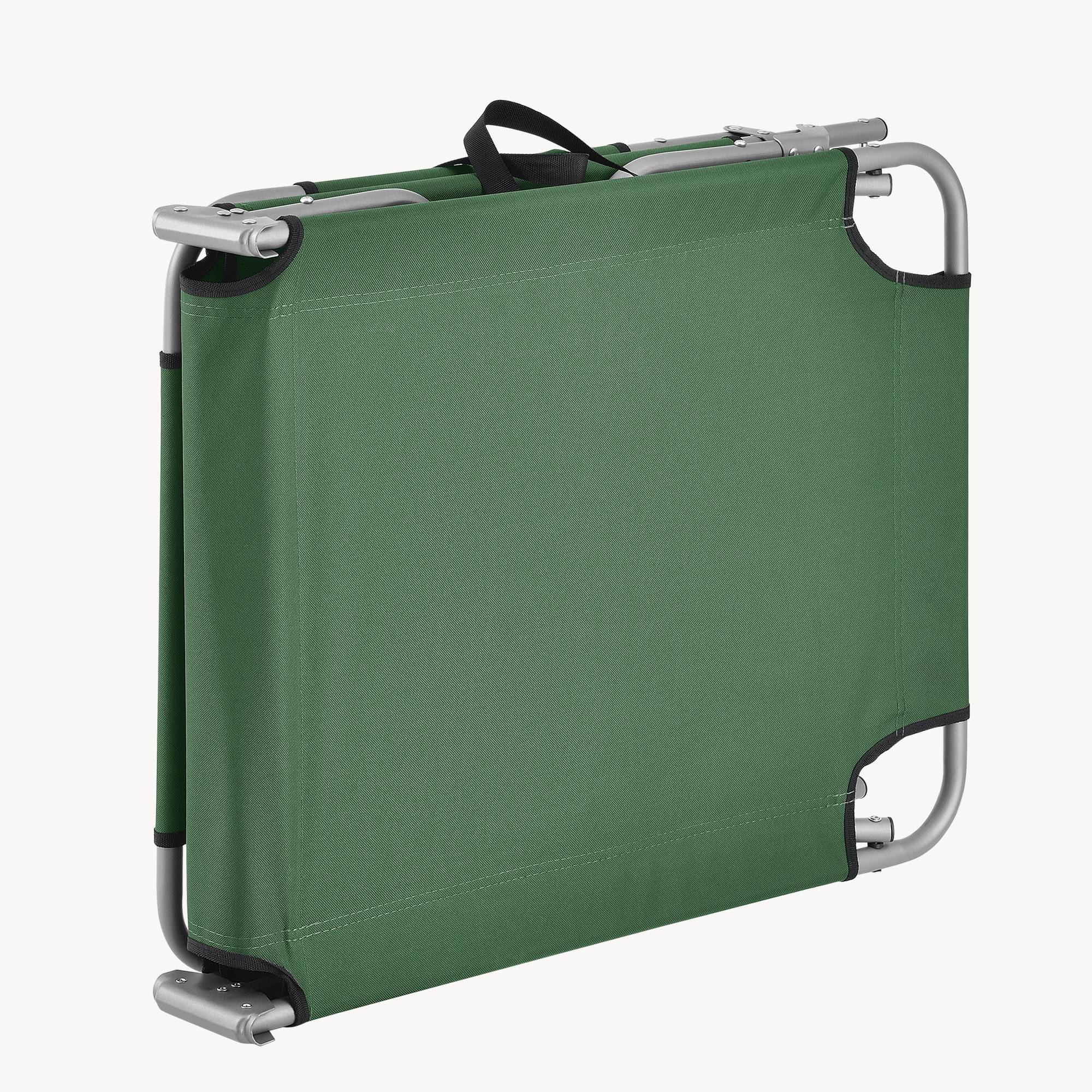 Casa.Pro - Lot de 2 Transats Carcao  Inclinables Acier Polyester Argenté Mat Vert Foncé [casa.pro] - Image 7