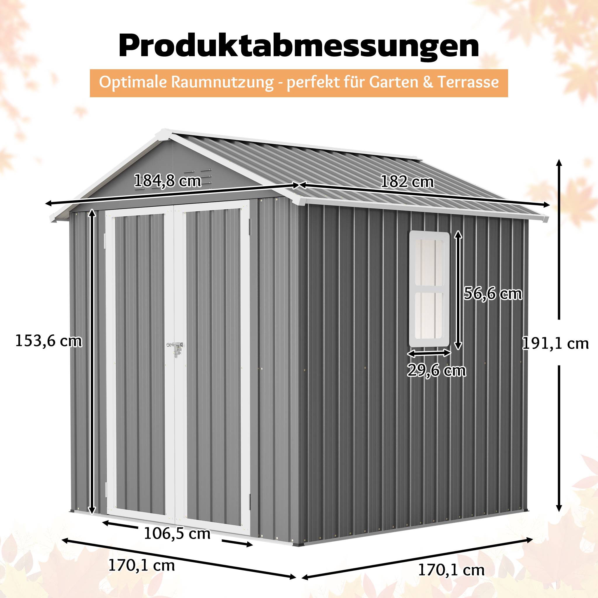 ComfortXL - Abri de jardin métal 185 x 182 x 191 cm avec fenêtre ventilation et serrure - ComfortXL Outdoor Living - Image 2