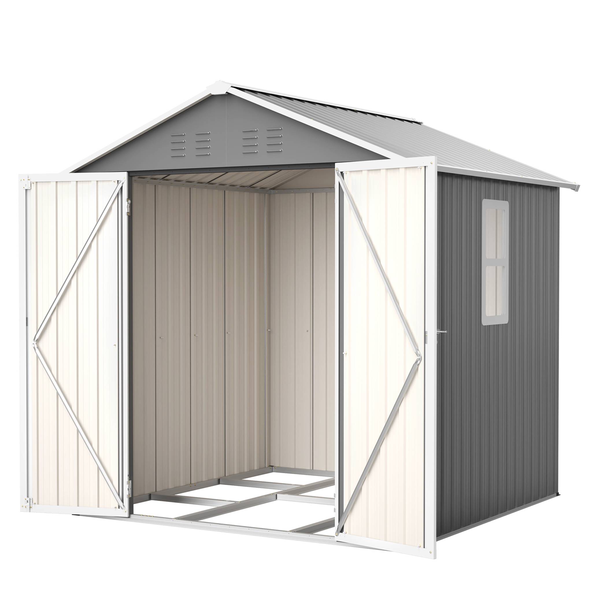 ComfortXL - Abri de jardin métal 185 x 182 x 191 cm avec fenêtre ventilation et serrure - ComfortXL Outdoor Living - Image 9