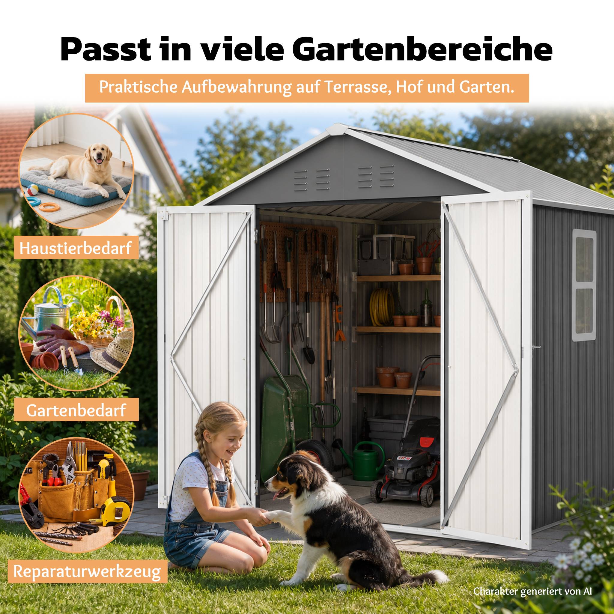 ComfortXL - Abri de jardin métal 185 x 182 x 191 cm avec fenêtre ventilation et serrure - ComfortXL Outdoor Living - Image 6