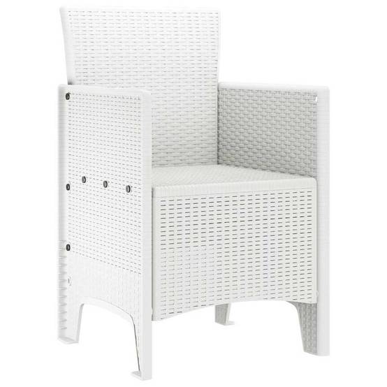 Lot De 2 Chaises De Jardin - Fauteuils De Jardin Blanc 53 x 49 x 85 cm PP - Image 4