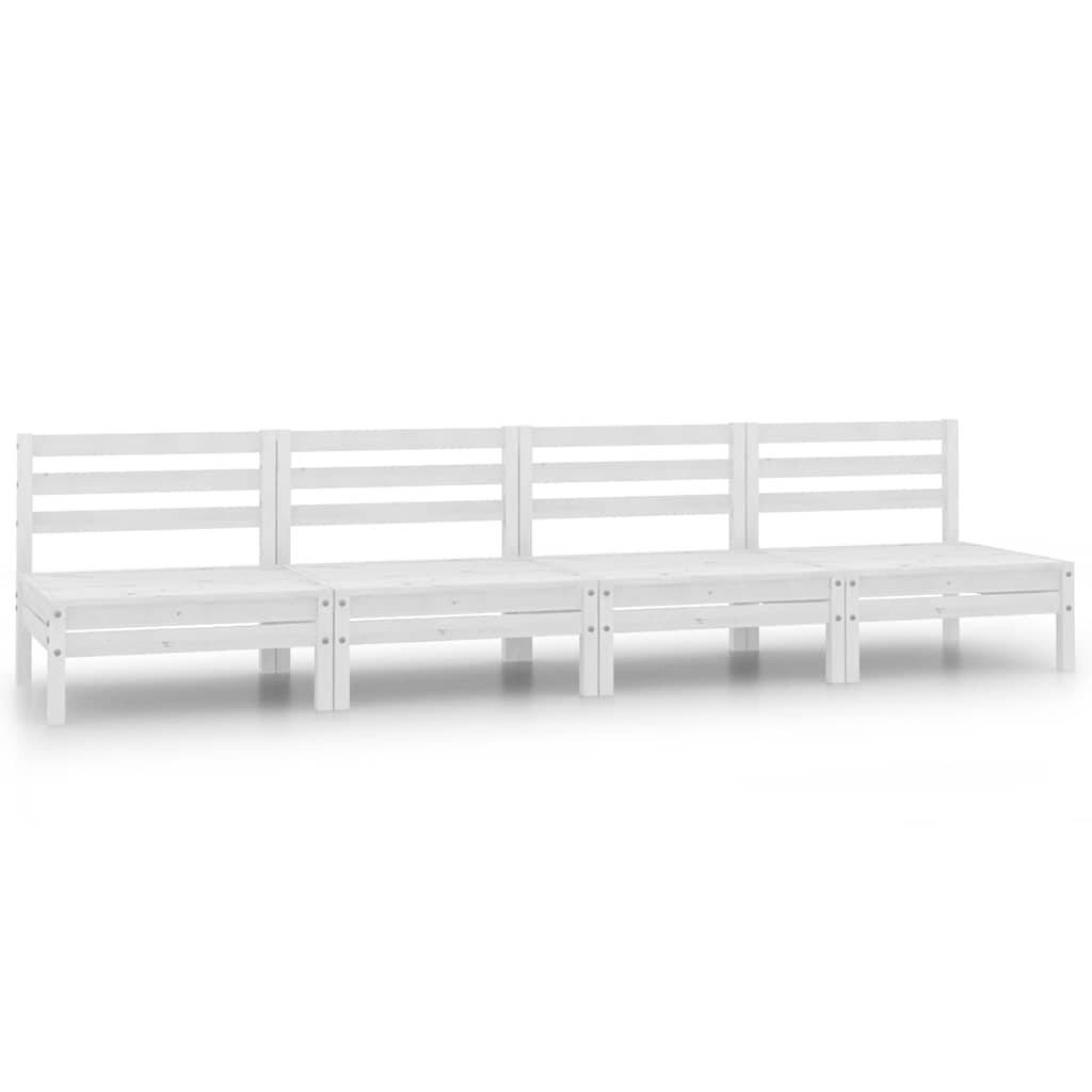 Vidaxl - Salon de jardin 4 pcs-Mobilier de jardin-Meuble de jardin Blanc Bois de pin massif 247359 - Image 2
