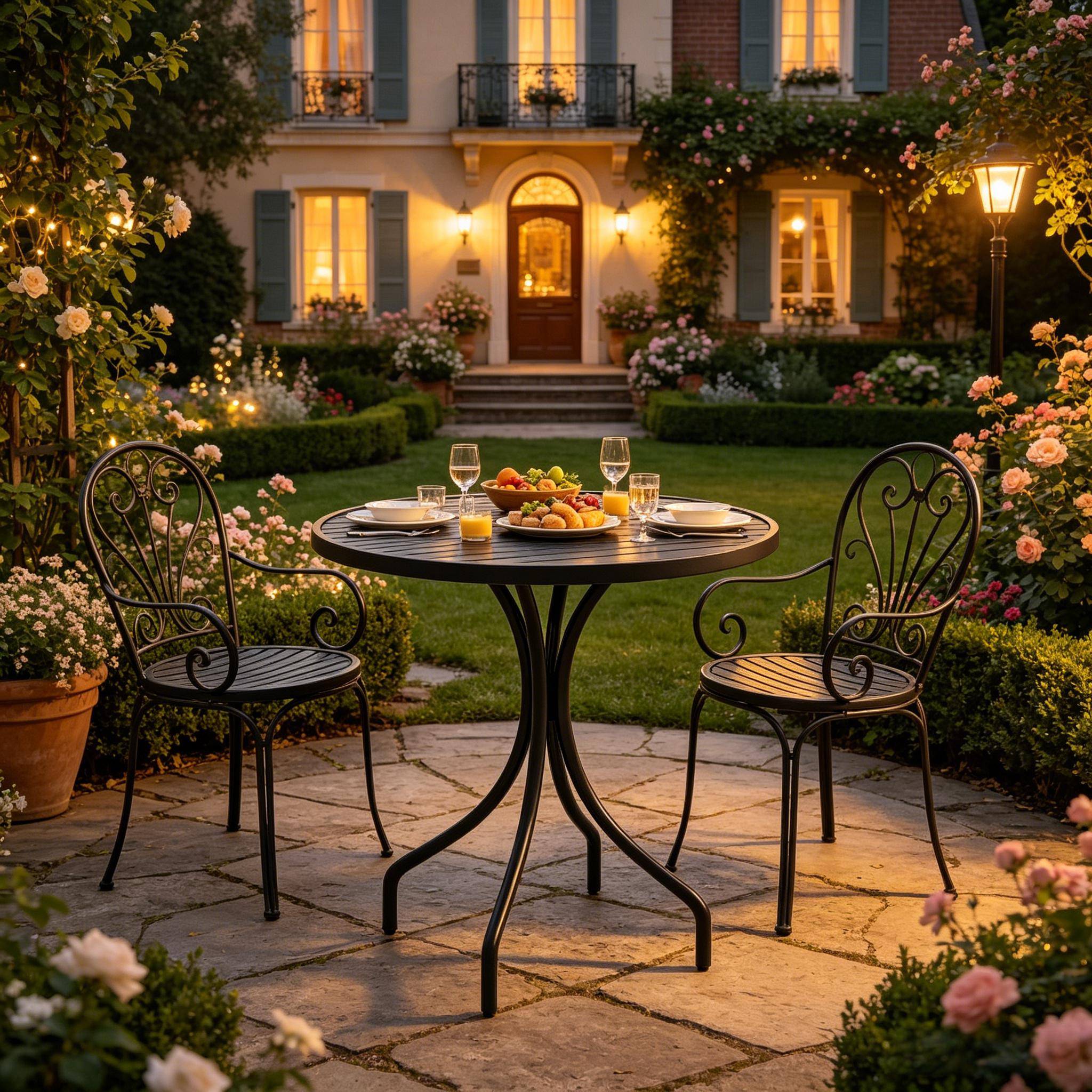 ComfortXL - Table de jardin ronde acier galvanisé noir Ø66 cm pour repas en extérieur sur balcon - ComfortXL Outdoor Living - Image 1