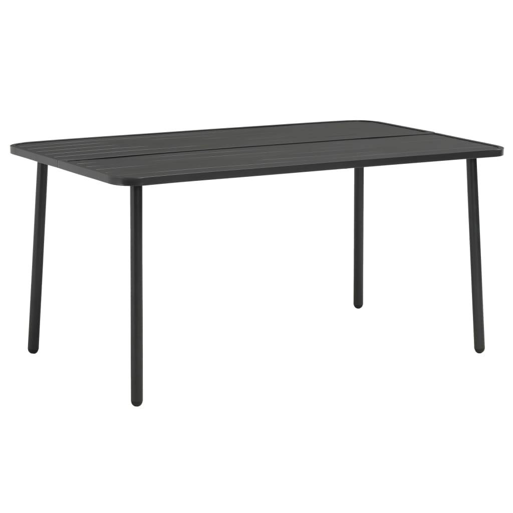 PANGIVO - Table de jardin acier gris foncé 150 x 90 x 72 cm - PANGIVO - Image 1