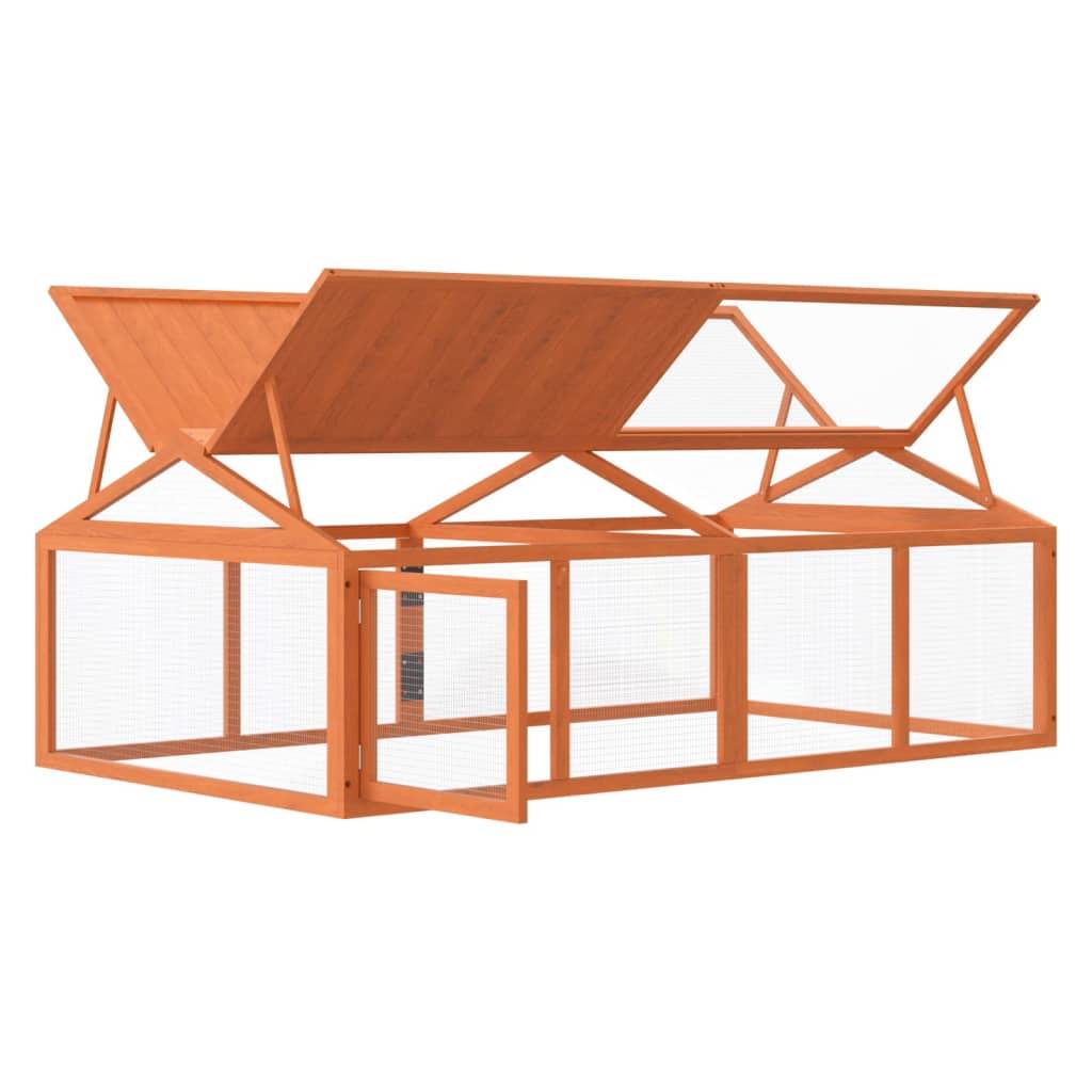 Enclos animaux en bois de pin massif pour jardin 200x113x74 cm Marron – ComfortXL Outdoor Living - Image 4