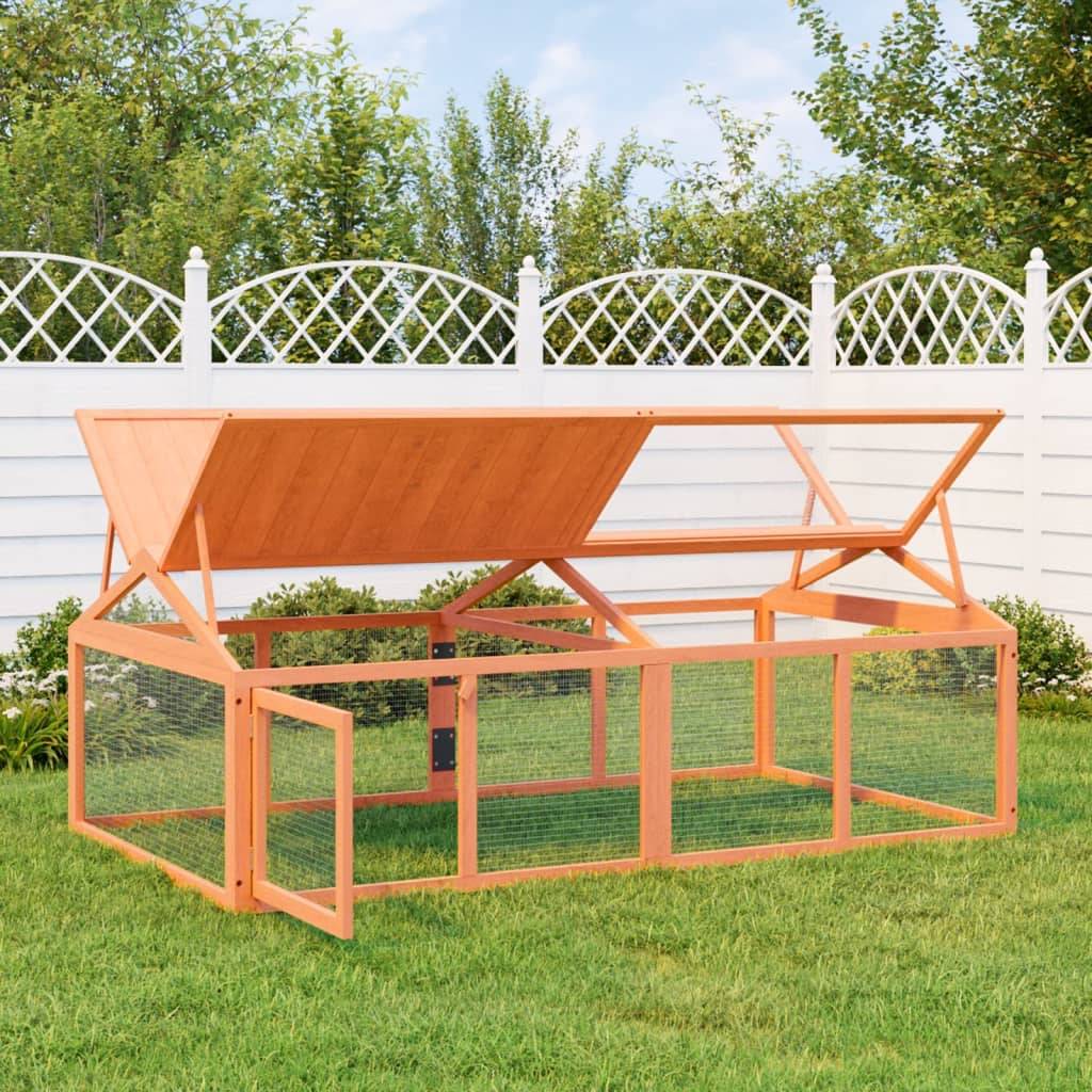 Enclos animaux en bois de pin massif pour jardin 200x113x74 cm Marron – ComfortXL Outdoor Living
