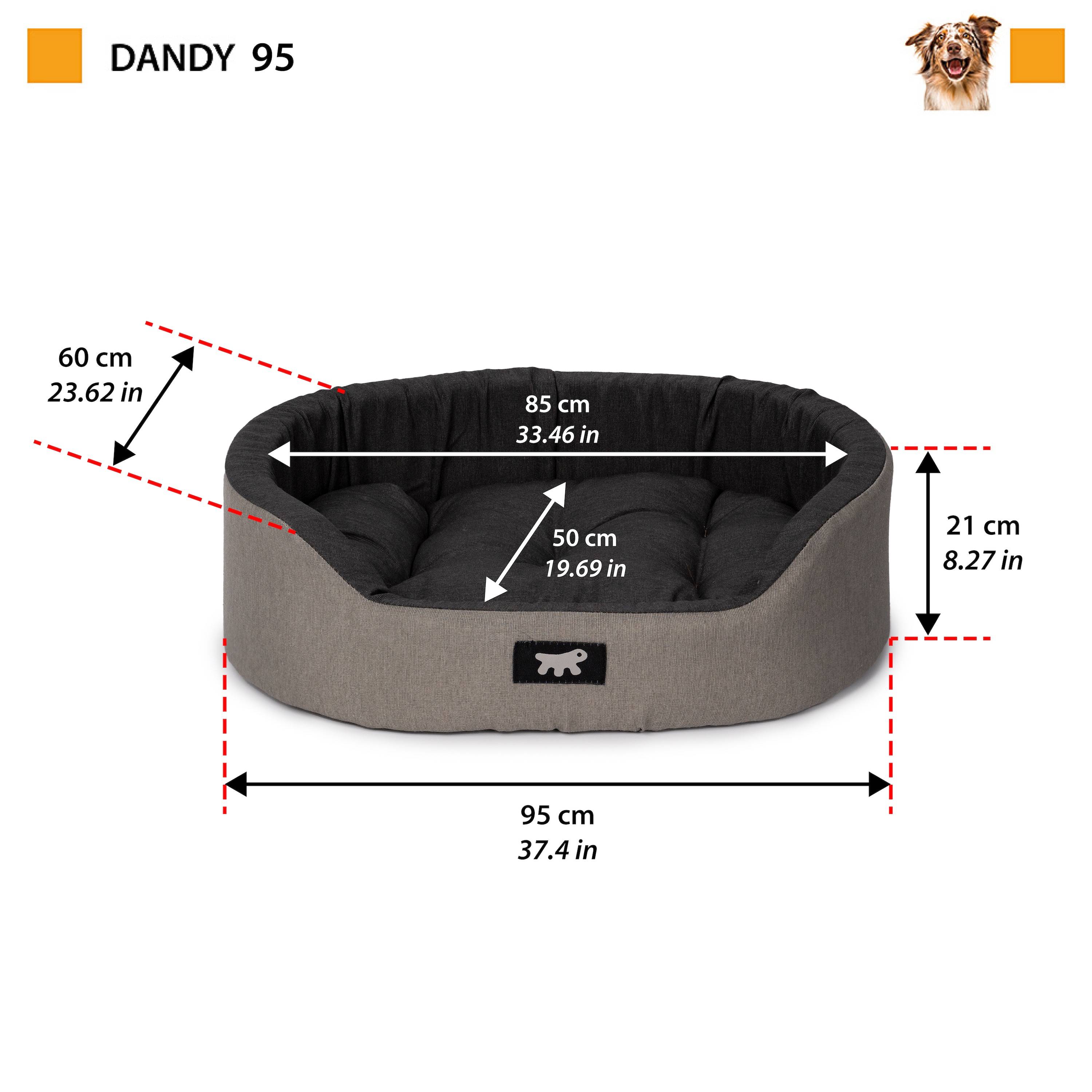 Ferplast - Ferplast Panier Chien Dandy, Coussin Amovible et Lavable, Housse en Coton avec Rembourrage Doux, Lit Chiens Moyen, 95 x 60 x H 21 cm, Bleu Sarcelle - Image 2