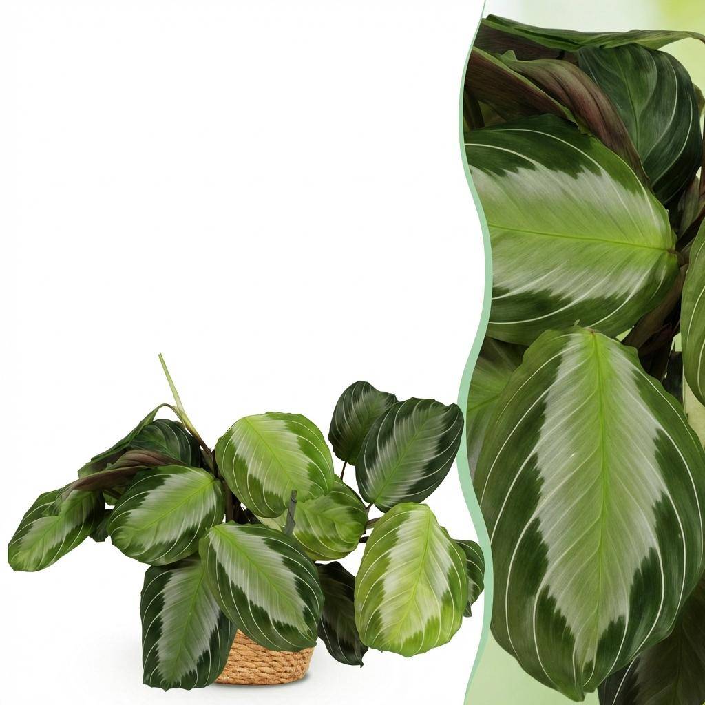 Maranta Fascinator Silverband - Pet-friendly - Pot de 12cm - Hauteur 25-35cm - 1 plante - Panier - Plantes d'intérieur - Image 1