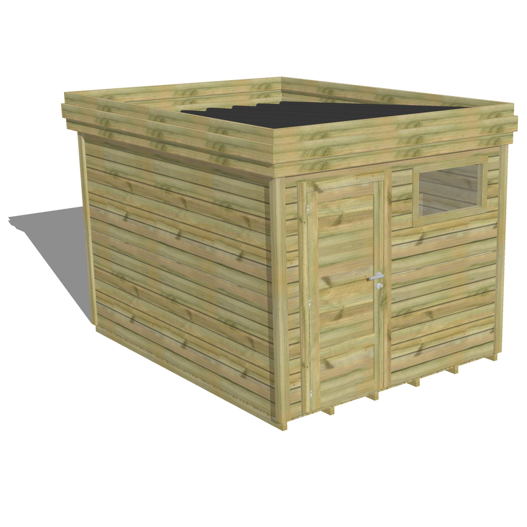 Abri Français - ABRI DE JARDIN bois  autoclave 27mm - 2,64x3,44m / 9m2 - Bac acier - Plancher bois