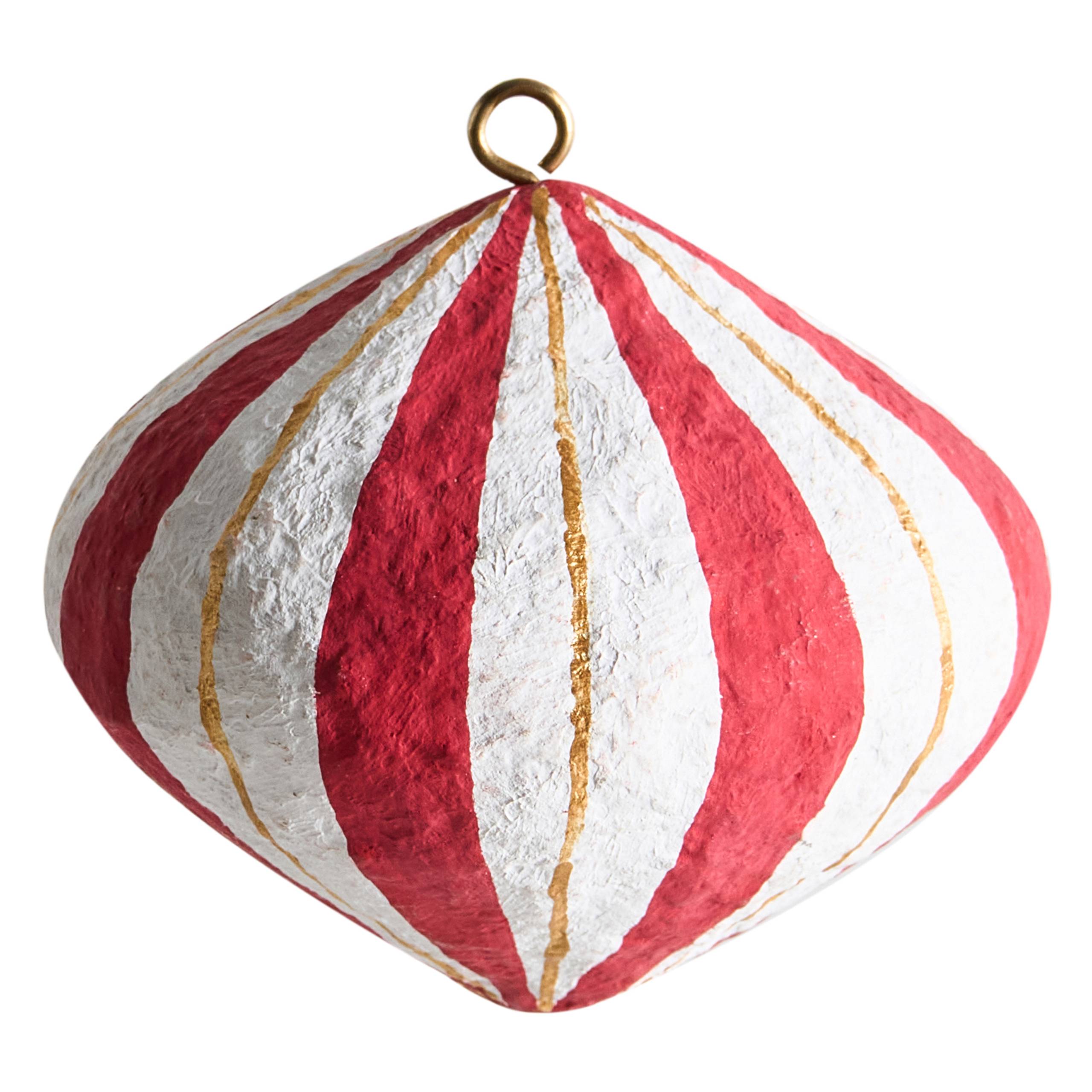 Beliani - Boules de Noël Papier-mâché Rouge/blanc GIDEALVEN - 8x8x10- Beliani - Image 7